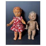 Vtg soft plastic dolls