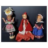 Vtg Red Riding hood & misc small plastic dolls