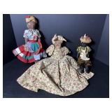 Misc hand crafted clothe dolls