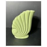 Vtg Art deco shell vase in celadon