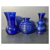 Cobalt Blue small vases (3)