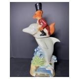 Vtg Jim Beam 1980 Fox riding dolphin decanter...