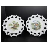 Vintage Kemple Milk Glass 9.5" Plates