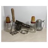 Ricer, Pewter Creamer, Nut Chopper, Masher & Misc