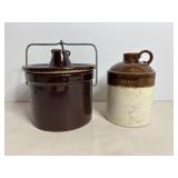 Stoneware 5" Crock & 6" Jug