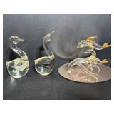 Vintage Hand Blown Geese & Swan Figurines