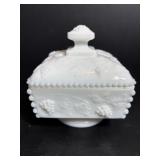 Vintage Westmoreland Milk Glass Lidded Dish