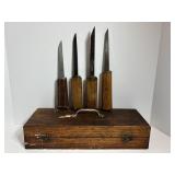 Vintage Mortise Chisels & Wood Box