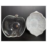 Vintage Milk Glass Serving & Indonesia Apple Bowls