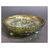 Vintage Carnival Glass Footed Bowl 9" Dia