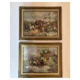 Framed Horse Drawn Carriage Prints 14.5"x11.5"