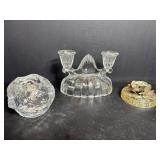 Vintage Double Candle Holder & Misc