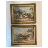 Framed Horse Drawn Carriage Prints 14.5"x11.5"