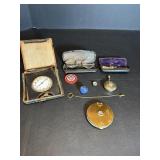 8Day Travel Clock, Glasses Marble Shooter &Compact