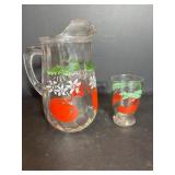 Vintage Bartlett Collins 26oz Pitcher &Juice Glass