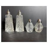 Vintage Clear Cut Glass Salt & Pepper Sets