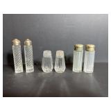 Vintage Clear Cut Glass Salt & Pepper Sets