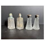 Vintage Clear Cut Glass Salt & Pepper Sets