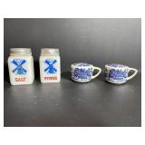 Vintage Dutch & Tea Cup Salt & Pepper Sets
