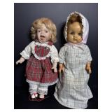 Vintage Rubber 14" & 13" Porcelain Dolls