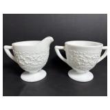 Vintage Indiana Glass Orange Blossom Cream & Sugar