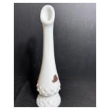 Hobnail Milk Glass Fenton Swung Bud Vase 8.5"H