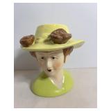 Vintage Ceramic Bust Lady in Hat