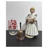 Angel , Enesco Silver Plated Bell & Glass