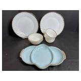 Vinatge Fire King Divided Delphite Blue Dish &