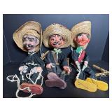 Vintage Mexican Marionette Hand Painted Puppets