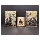 Reverse Painted Glass Sihoulette Pictures