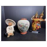 Vintage Satsuma Japanese Vase6"H, Asian Boy & Misc