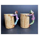 1951 Styson Japan Porcelain Woodland Pixie Mugs