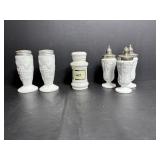 Milk Glass Salt & Pepper Shakers lid broken