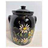 Vintage Hand Painted Stoneware Cookie Jar