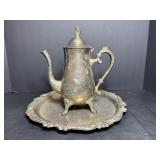 Silver Plated Teapot & Platter