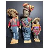 Vintage Hand Crafted Folk Art Dolls