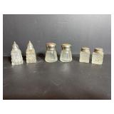 Vintage Clear Cut Glass Salt & Pepper Sets
