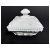 Vintage Westmoreland Milk Glass Lidded Dish