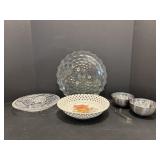 Vintage 10" Lattice Work Bowl, Crystal Bowl,...