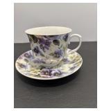 Purple Pansy Bone China Tea Cup From Kent Pottery
