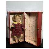 Vtg Red metal doll trunk case & Vtg 2000...