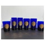 Vtg Culver, 22Kt celestial sun on cobalt blue...