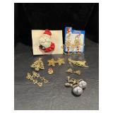 Christmas pin & earrings