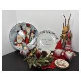 Christmas decorations, gnomes & plates