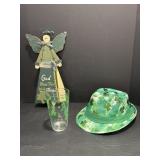 Irish Angel glass & hat