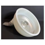 Vtg milk glass dentist rinse & spit bowl with...