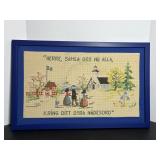 Vtg Cross stitc embroidery of a Swedish wall...
