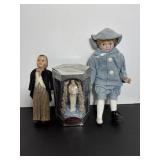 Boy china doll 7"H & 5"H  Diana ornament