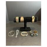 Silver-plated bracelet & misc bracelets